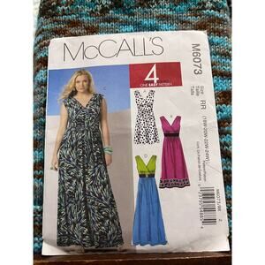 McCalls pattern 6073 maxi dress fit and flare v neck